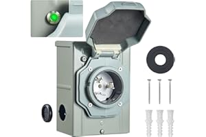 WYM world 50 Amp Generator Power Inlet Box, NEMA SS2-50P for 3 Prong Generator Cord, 125/250 Volt, 12500 Watts, Weatherproof, Outdoor Use, ETL Listed