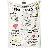 Craftique Thank You Gifts for Women, Men, Friend, Appreciation Blanket, Appreciation Gifts for Employee Coworker Teacher Counselor Paraprofessional Volunteer, Inspirational Quote Gift