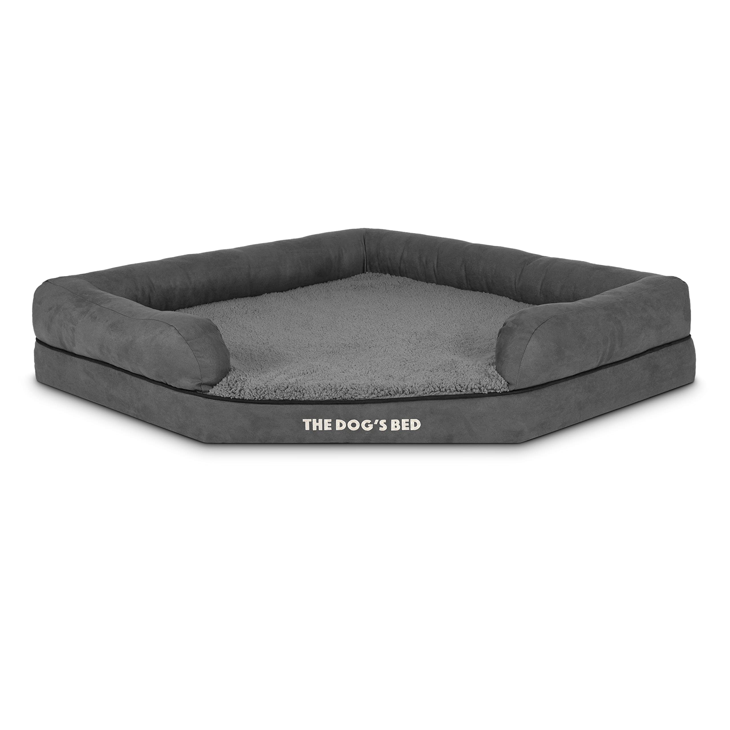 The Dog’s Bed Replacement Outer Cover, Plush Fabric, Grey Plush, XL