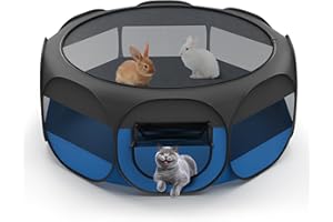 VavoPaw Small Animal Playpen, Chicken Brooder Box with Cover Top, Portable Outdoor Exercise Pet Cage Tent, Waterproof Breatha