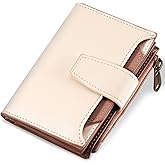 Airkit Small Wallet Women RFID Blocking Soft Leather Bifold Compact Card Holder Wallet for Women with Zipper Coin Pocket 4 ID Window