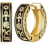 Hoop Earrings for Men Women 925 Sterling Silver Cross/Ankh Earrings Jewelry Gifts for Men Women