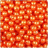 BeadTin Orange Pearl 8mm Round Craft Beads (300pcs)