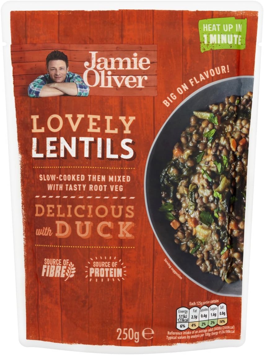 Jamie Oliver Lovely Lentils Pouch, 250g Amazon.co.uk Prime Pantry