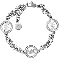Amazon.com: Michael Kors Stainless Steel and Pavé Crystal MK Logo  