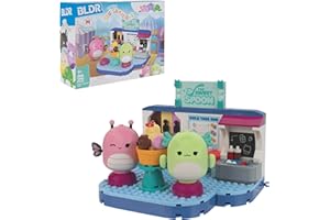 BLDR Squishmallows Frozen Yogurt Fun Building Set - Andreina The Butterfly + Mipsy The Axolotl Buildable Figures - Squishmallows Fans 8+, 0096