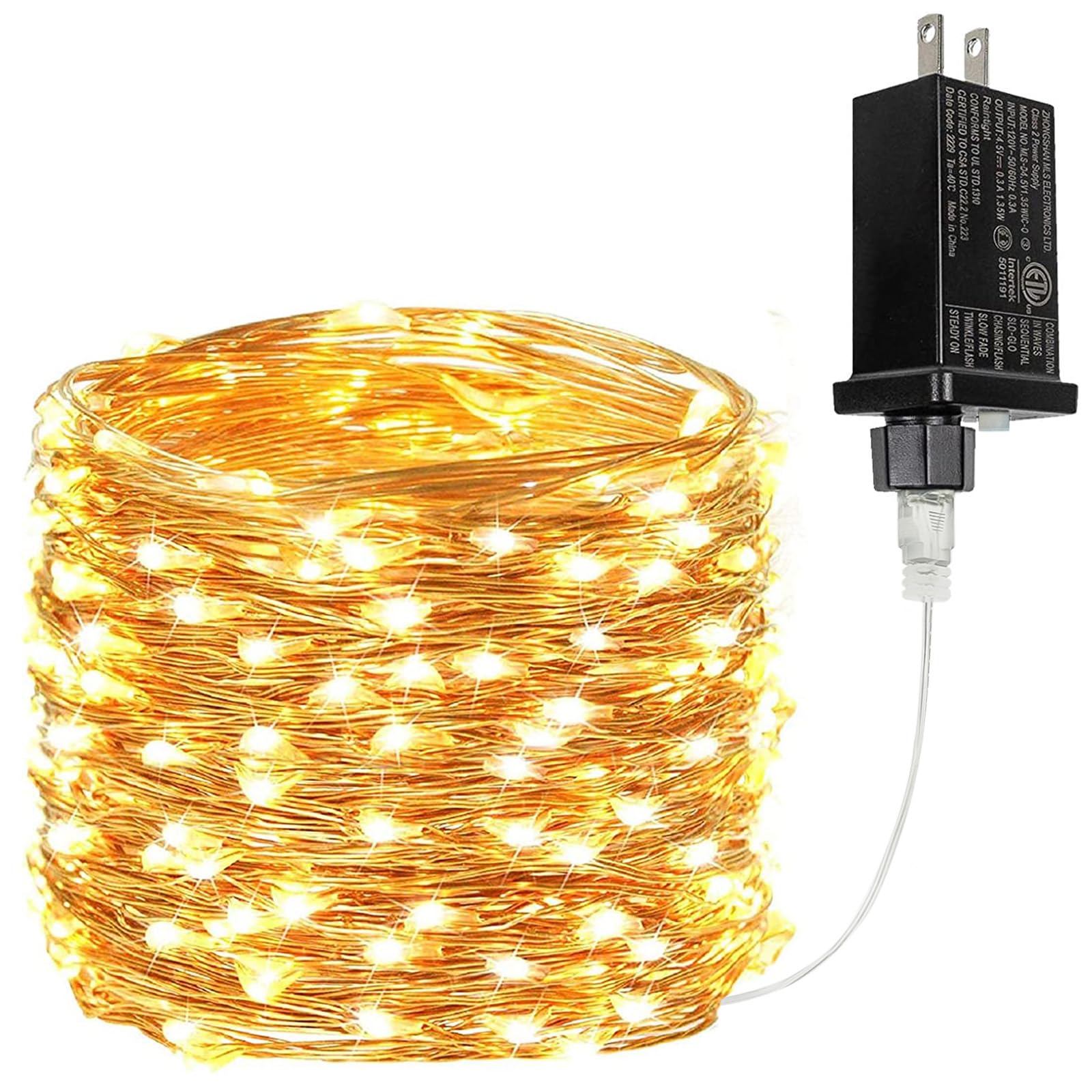 Photo 1 of 33Ft 100LED Fairy Lights Plug in, Waterproof String Lights Outdoor & Indoor 8 Modes with Timer, Christmas Light Bedroom Decor, Twinkle Light for Girl's Room Garden Christmas Decorations (Warm White)