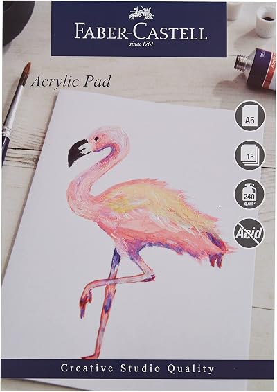 Faber-Castell Creative Studio Acrylic Paint Pad A5 240 GSM 15 Sheets