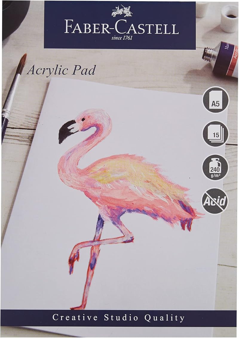 Faber-Castell Creative Studio Acrylic Paint Pad A5 240 GSM 15 Sheets