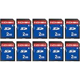 INDMEM SD Card 2GB 10‑Pack, Class 4 Standard Secure Digital Memory Cards | Built with MLC flash memory. Stable low‑speed storage for vintage cameras and legacy devices, reliable everyday data saving.