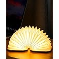 ZBOLE Originality Folding Accordion Lamp, Portable Wooden Desk Lamp, Japanese Gifts, Creative LED Paper Lantern with USB for Home Decoration(Walnut)