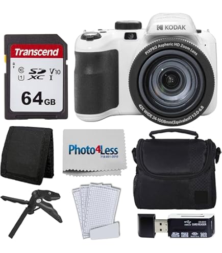 Amazon.com : Kodak PIXPRO AZ405 Digital Camera (White) Bundle with