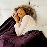 NANPIPER Sherpa Blanket for Couch, Warm and Lightweight Throw, Soft Fuzzy Plush Fleece for Winter, Plum Purple 50x60 Inches