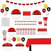 Cartoon Birthday Party Supplies Bundle – 182-Piece Disposable Tableware & Decorations Set Including Tablecloth, Banner, Cups, Plates & Napkins for 24 Guests