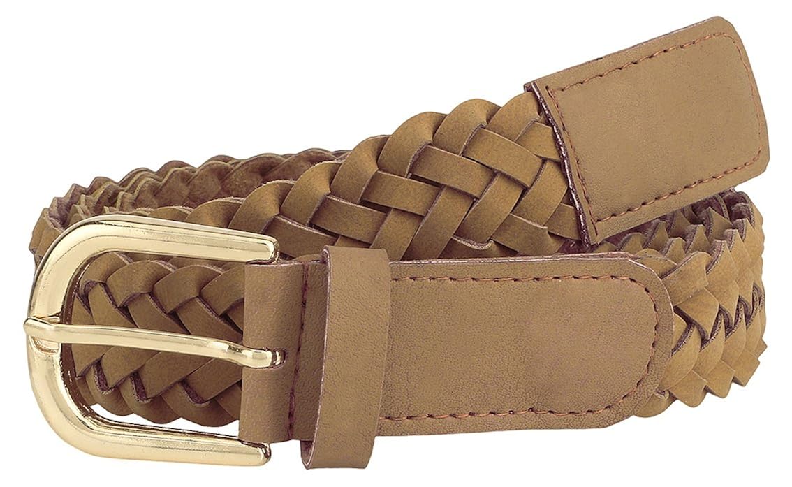 Buy JAINSONS ARTIFICIAL LEATHER CASUAL BROWN BRAIDED BELT FOR WOMEN at