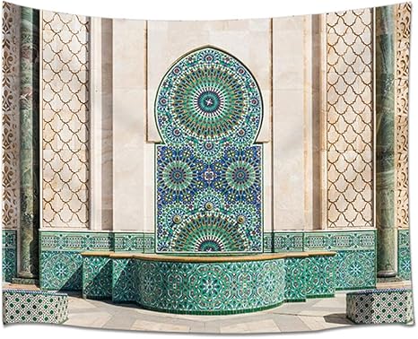 Amazon Co Jp Jawo アラビアン壁タペストリー モロッコ 建築 壁掛けタペストリー 寝室 リビングルーム 寮 ブランケット 部屋 壁装飾 71x60インチ Home Kitchen