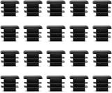 QWORK Square Plastic End Caps 3/4" x 3/4" 20mm Ribbed Tube Furniture Foot Plugs view 7