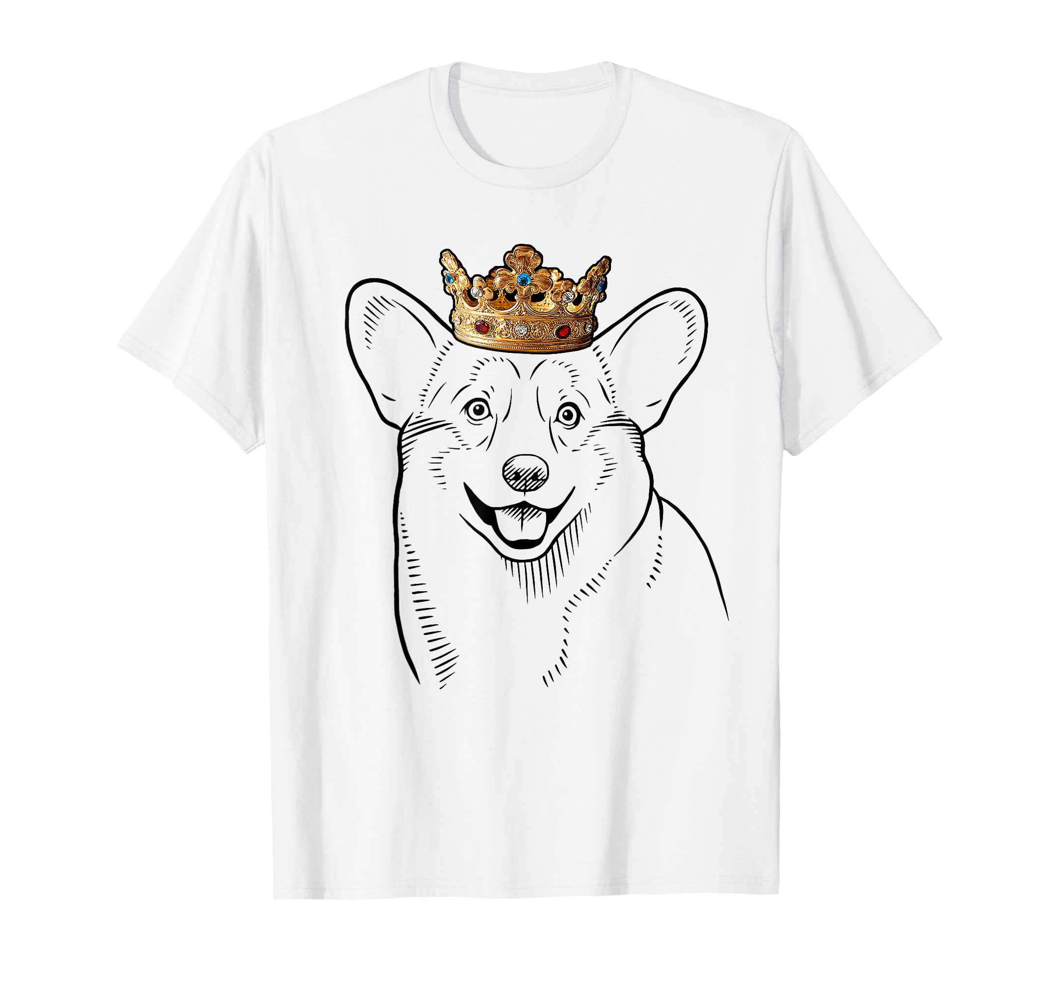 Pembroke Welsh Corgi Dog Wearing Crown T-Shirt