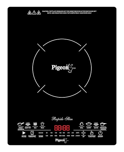 Pigeon Rapido Slim 2100-Watt Induction Cooktop, Black