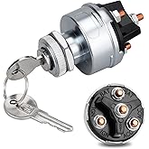 Ignition Key Switch,4-Position Universal Starter Key Ignition Switch 12v Fit for Car, Forklift, Truck, Tractor, Trailer, Cate