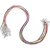 MECCANIXITY 10pcs 20 Inch Waxed Necklace Cord, Bulk Necklace String with Clasp 1.5mm Waxed Leather Cord Rope for Jewelry Making DIY Bracelet Pendant,Mixed Colors