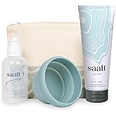 Saalt Travel Menstrual Kit - Easy Cleaning for Public Restroom, School, or Travel for Menstrual Cup or Menstrual Disc - Reusable Travel Bag, 4oz Wash, Squeeze Bottle, Compact Sanitizer