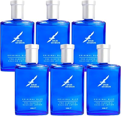Blue Stratos Pre-Electric Shave Lotion 6 x 100ml Blue Original Cedarwood