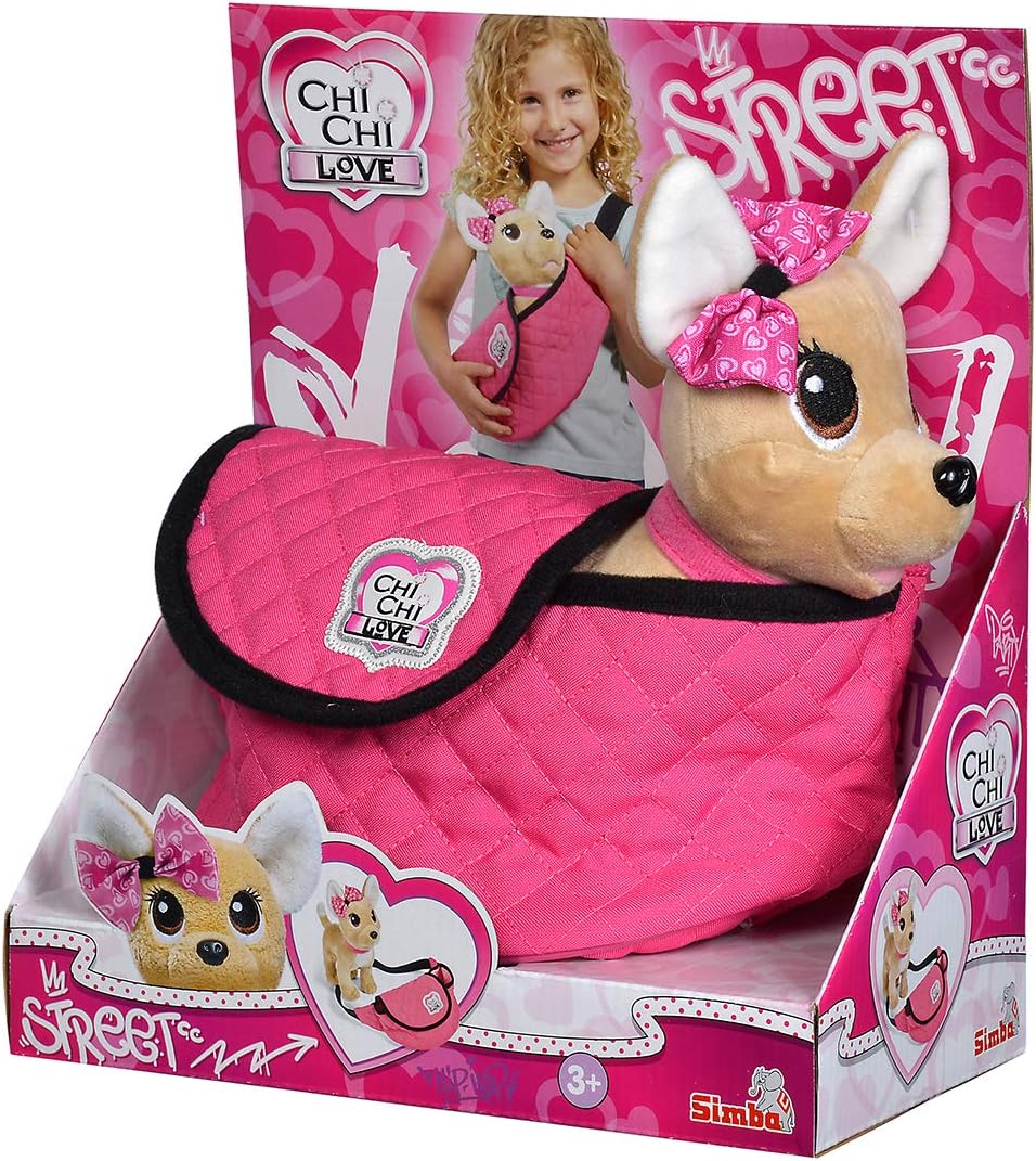 Simba 105893494 Chichi Love Street Chihuahua Plush Dog in a Trendy Bum Bag, Adjustable Strap, Multicoloured, Small - Image 5