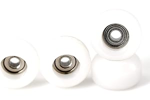 Teak Tuning CNC Polyurethane Fingerboard Bearing Wheels, White - Set of 4 Wheels - Durable Material with a Hard Durometer