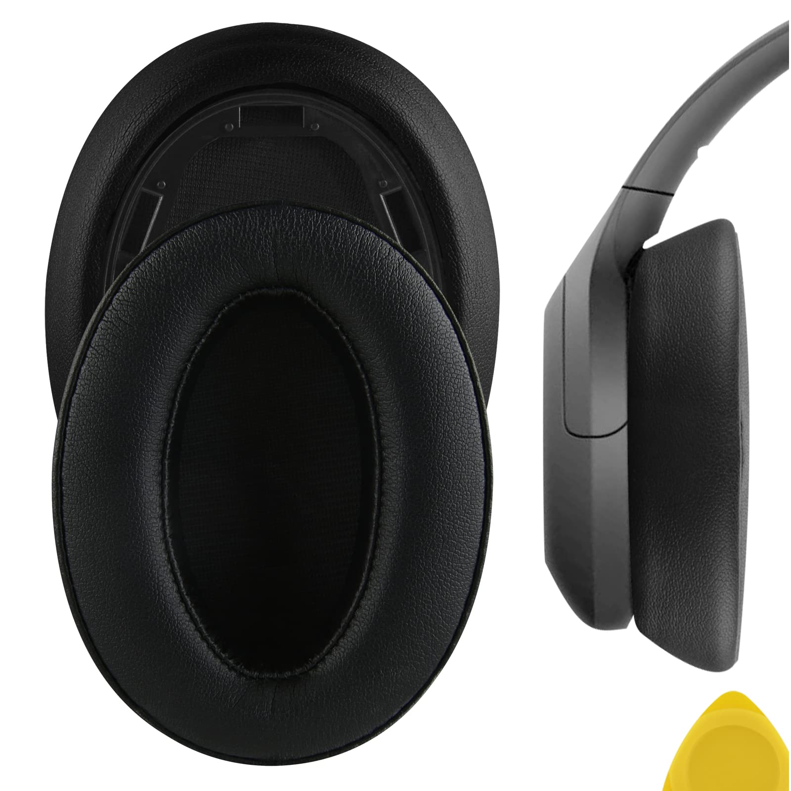 Geekria Replacement Ear Pads for Sony WH-H910N Wireless Noise-Canceling Headphones Ear Cushions, Repair Parts with Video Guide (Black)