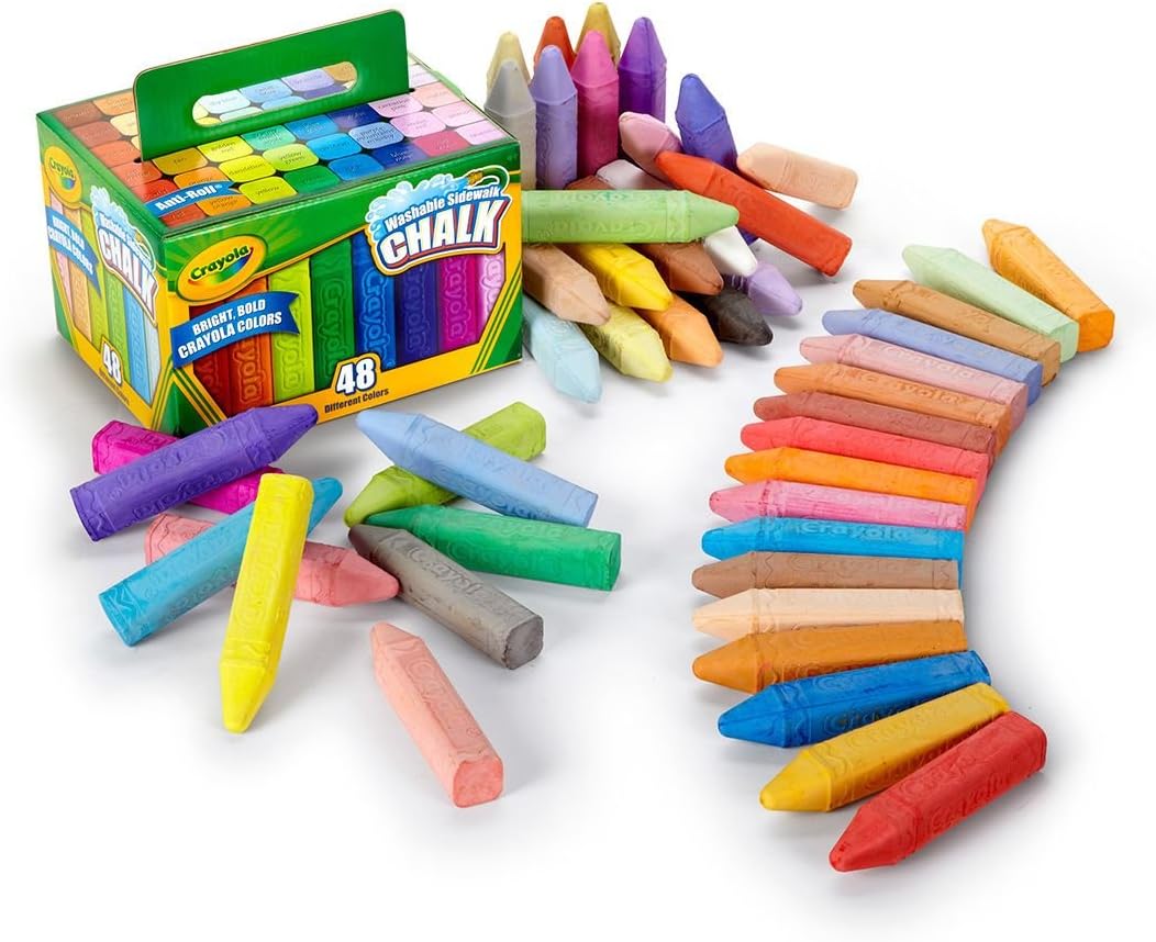CRAYOLA Washable Sidewalk Chalk, 48 Assorted Bright Colors, 48 count (Pack of 1) - Image 5