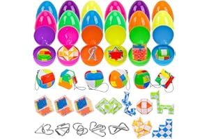 DONSAJI 20 Pack Easter Eggs with Toys Inside, Easter Basket Stuffers for Teens Adult, Prefilled Easter Eggs with Brain Teaser, Easter Egg Suffers for Teens, Easter Eggs Bulk Easter Gifts for Teen