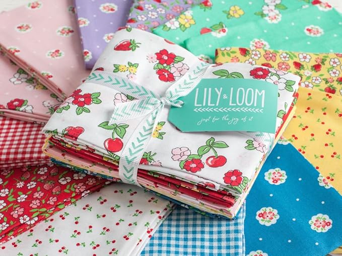 Amazon.com: Craftsy Lily & Loom Strawberry Fizz Precut Fabric (Fat Quarter)