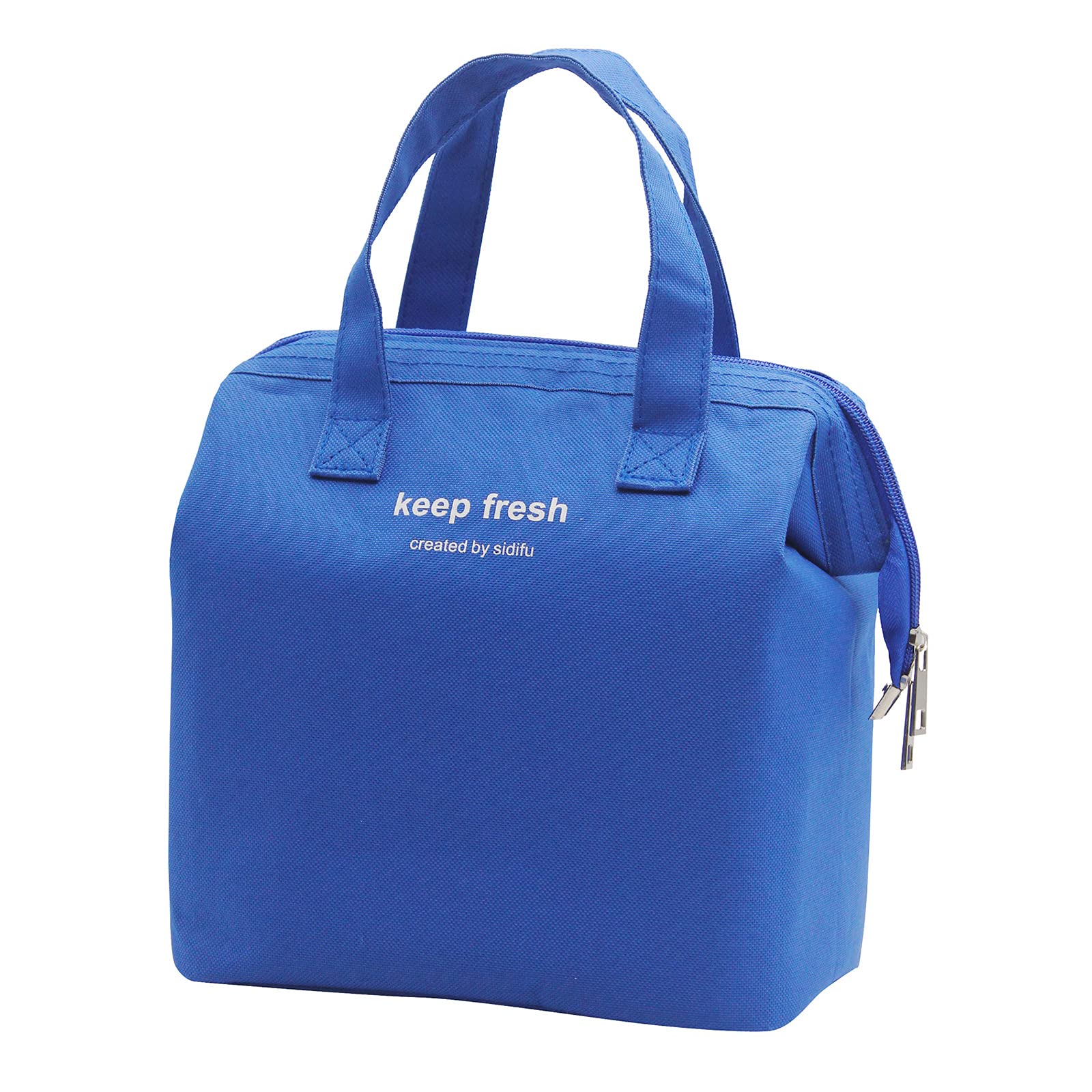 Mziart Insulated Lunch Bag Simple Bento Cooler Bag Lunch Tote Bag for Lunch Box for Women Men Adult Picnic Working Hiking Beach (Blue)