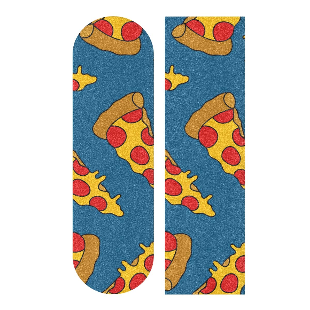 Mnsruu Pizza Doodle Skateboard Grip Tape Sheet Scooter Deck Sand Paper 9" x 33"