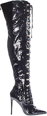 glitter over the knee boots