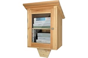 Amcortn Little Library Box Outdoor Free Library, Double Free Library Outdoor Kit, Box Storage with Shelf for Neighborhoods, Community, Schools Sharing Books, Literature, Flyers, Newspapers Art