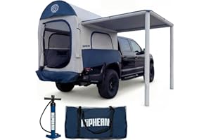 Niphean Inflatable Truck Bed Tent with Zipper-Connect Car Awning, 3-Min Setup Camping System for 5.5–8ft Truck Tent, Waterpro