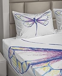 Ambesonne Dragonfly Sheet Set, Single Dragonfly