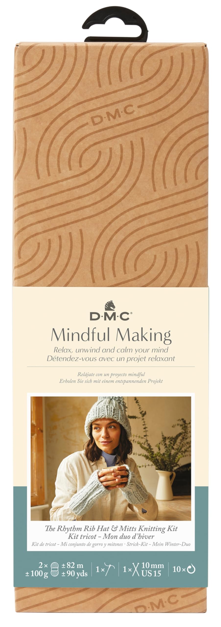 DMC Mindful Making Rhythm Rib Hat & Mitts Knitting Kit