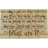 What Am I? Baby Reveal Riddle Puzzle - 15 Piece Basswood Jigsaw Puzzle 5.75" x 3.5" Fun Put Together Surprise Pregnancy Annou