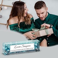 HETOOSHI Name Plate for Desk, Desk Double Sided