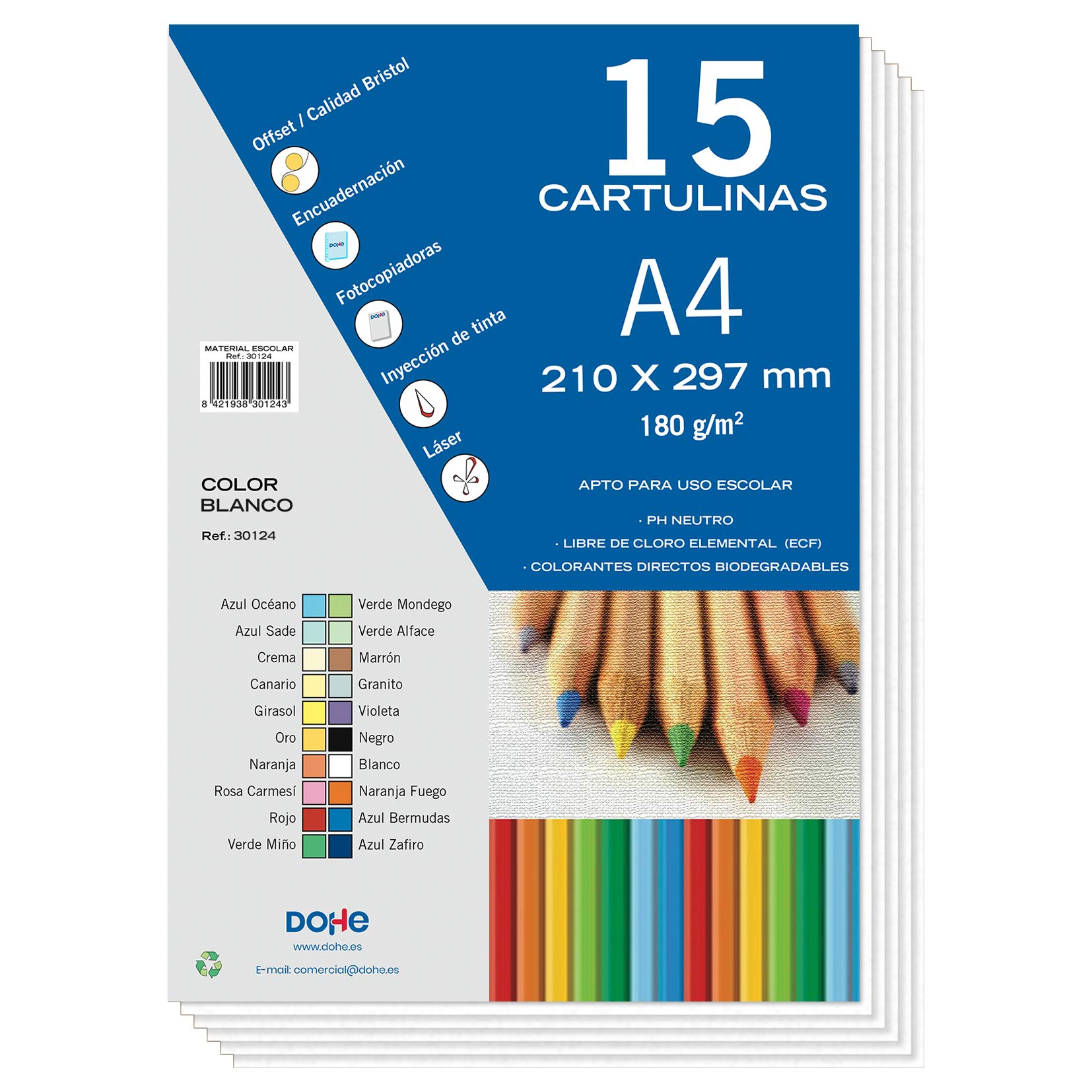 Dohe - Cardboard 15 Sheets in A4 - White