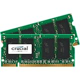 Crucial 4GB Kit (2GBx2) DDR2 667MHz (PC2-5300) CL5 SODIMM 200-Pin Notebook Memory Modules CT2KIT25664AC667 / CT2CP25664AC667