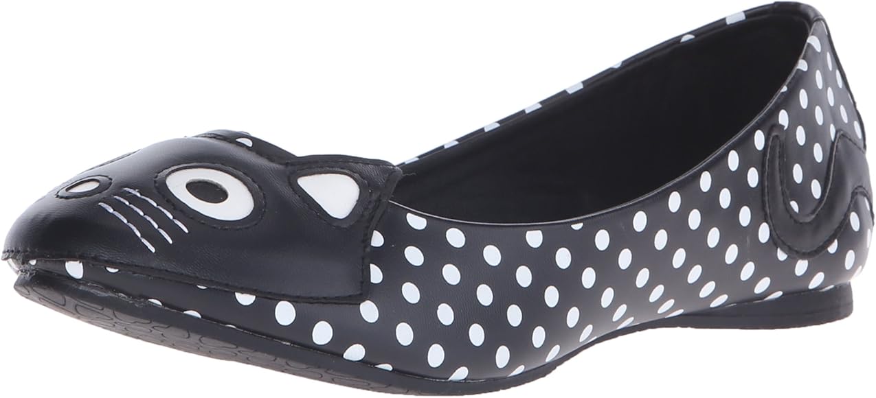 black and white polka dot flats