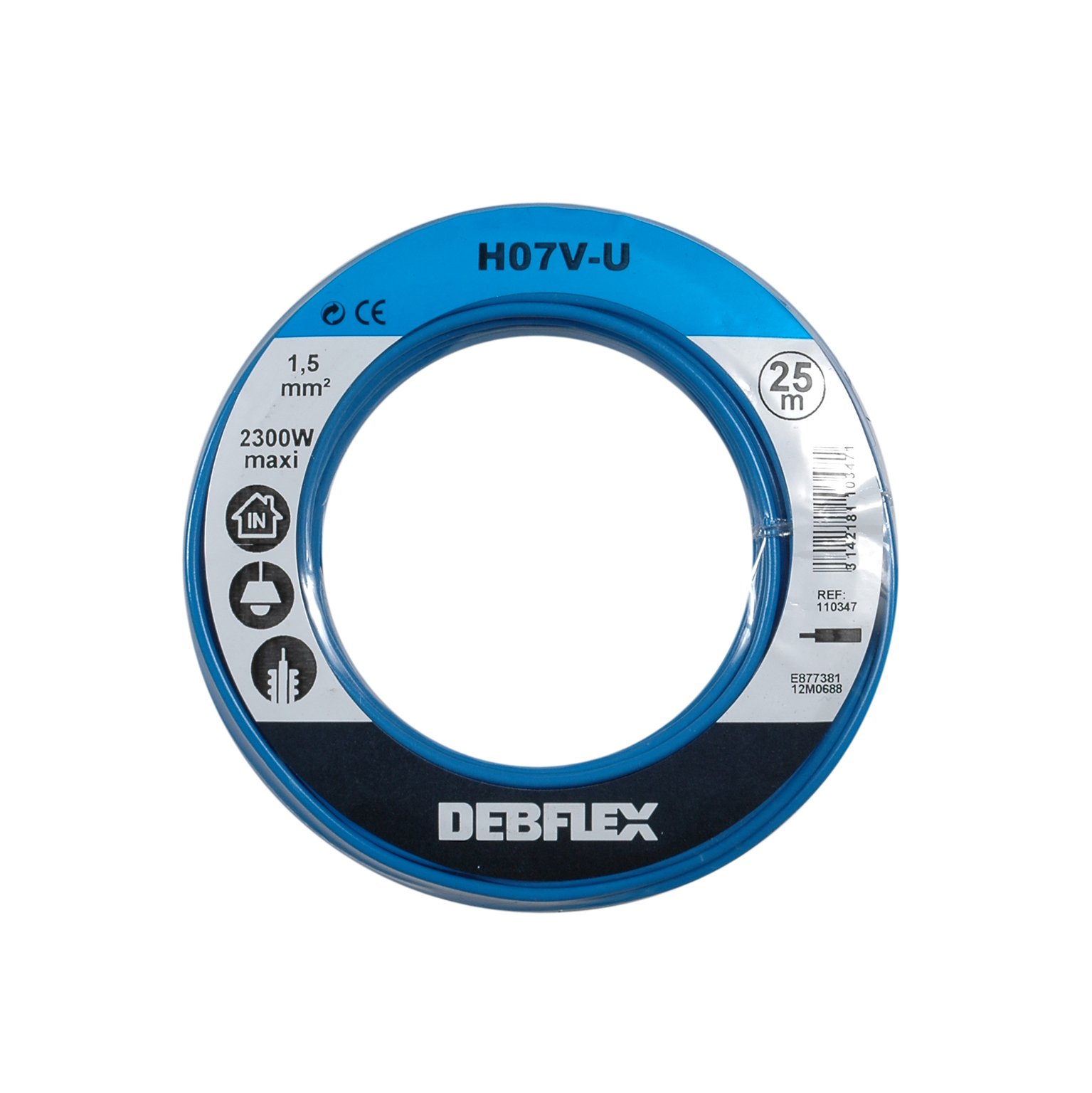 Debflex HO7V-U 1,5 110347 Cable Reel - 25 m - Blue