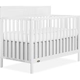 Dream On Me Ivy 5-in-1 Convertible Full-Size Baby Crib, White | GREENGUARD Gold &amp; BSA Verified, 3-Position Support Height, Converts to Toddler, Day &amp; Full-Size Bed, Wooden Panel-Slat Design