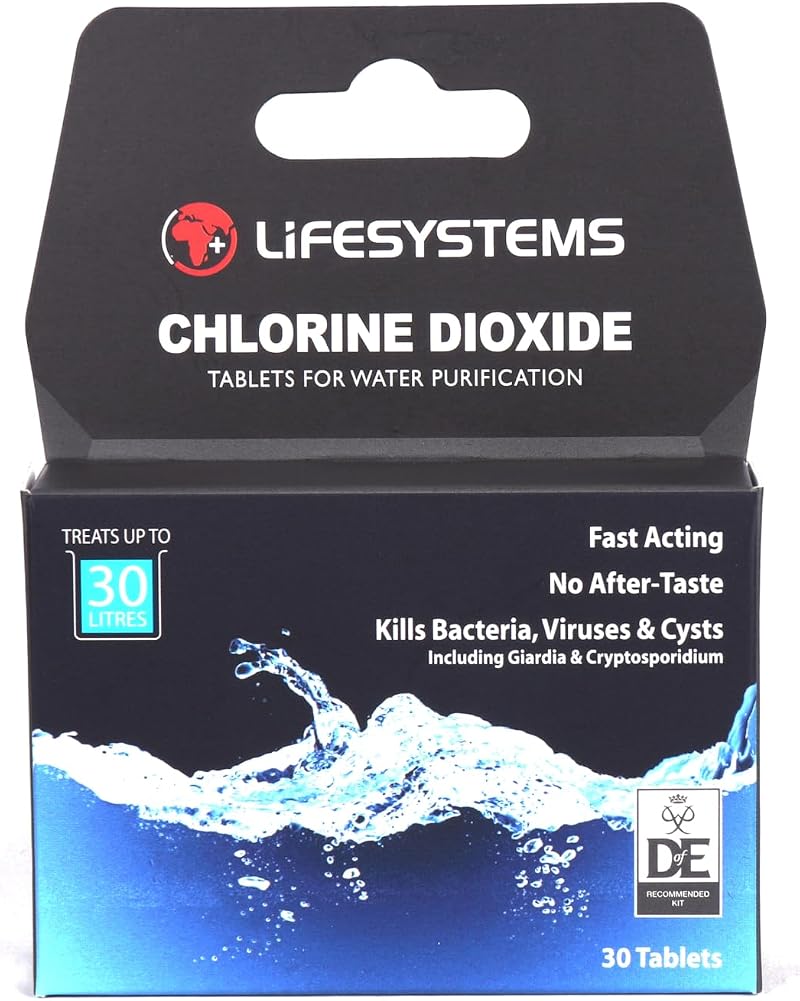 Lifesystems Chlorine Dioxide Water Purification Tablets 30 Litre Pack