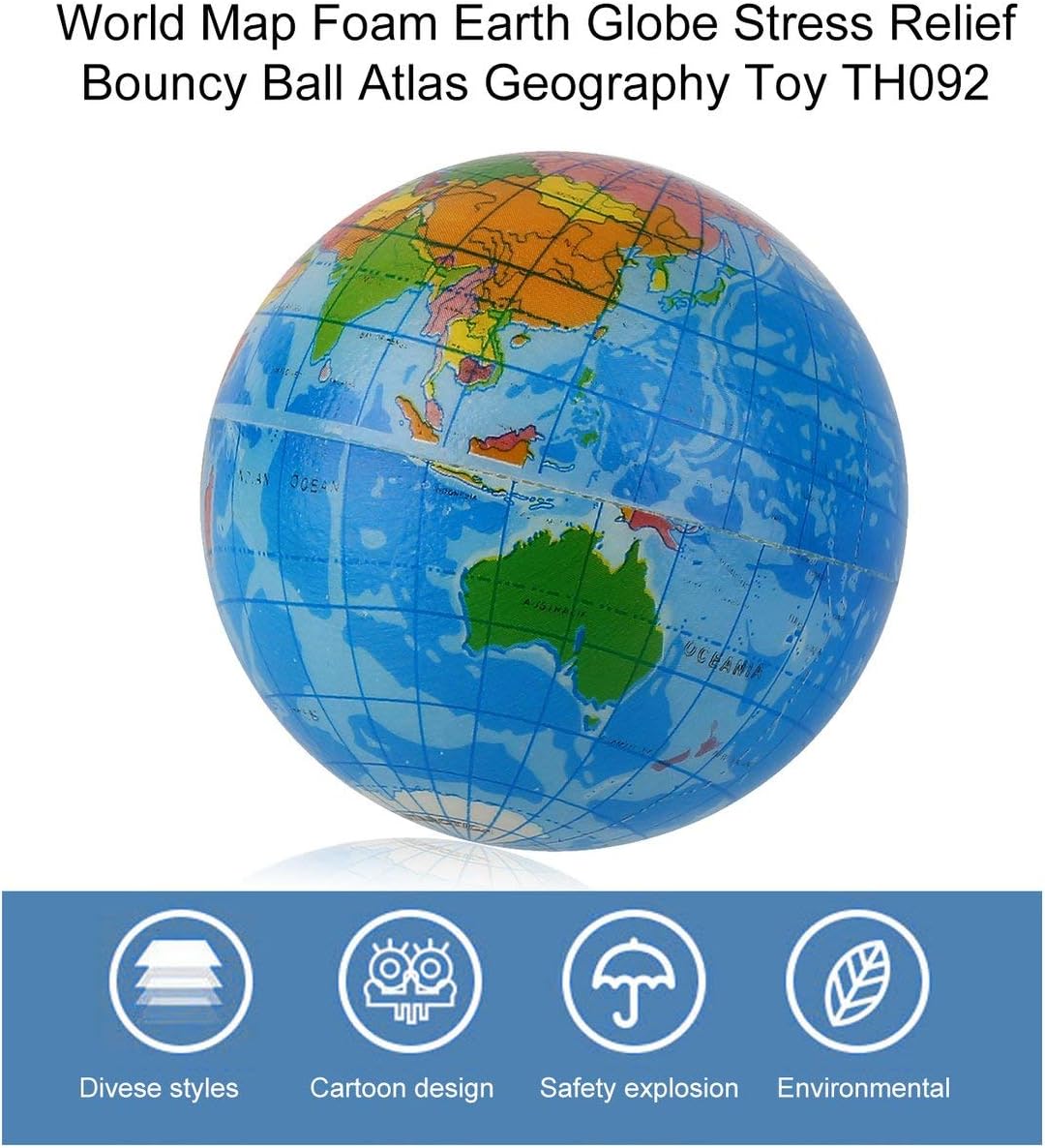 Ballylelly Mapa del Mundo Espuma Globo terráqueo Alivio del estrés ...