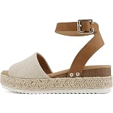 Soda Little Kids/Children/Girls Topic-IIS Espadrille Flatform Wedge Open Toe Sandals